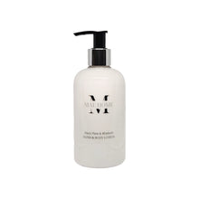 Load image into Gallery viewer, MAE Home | Black Plum &amp; Rhubarb Hand &amp; Body Lotion - Refreshing hand care with plum and rhubarb fragrance in a vegan, paraben-free formula - 300ml Bottle
